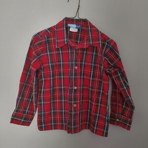 5/$25 Good Lad Boys Red Blue Plaid Long Sleeve Button Down Size 5